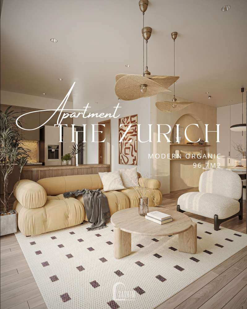 Thiết kế nội thất căn hộ The Zurich&nbsp;Vinhomes Ocean Park&nbsp;phong cách Modern Organic - Khi Ngôi Nhà Là Liệu Pháp Chữa Lành